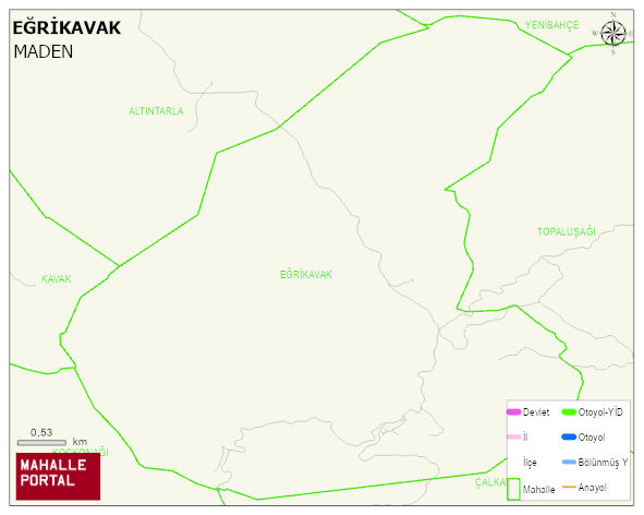 EĞRİKAVAK Köyü Haritası | Mahalle ve Köy Sınırı