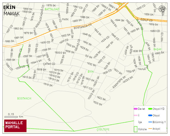 EKİN Mahallesi Haritası | İnteraktif Köy ve Mahalle Sınırları