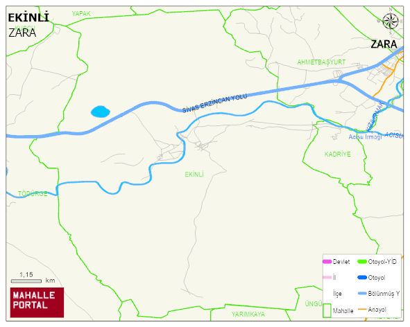 EKİNLİ Köyü Haritası | Mahalle ve Köy Sınırı