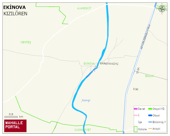 EKİNOVA Köyü Haritası | İnteraktif Köy ve Mahalle Sınırları