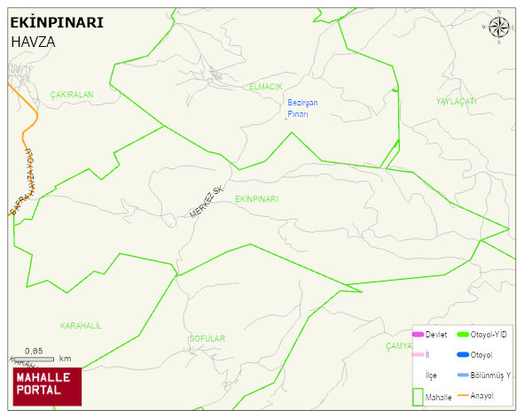 EKİNPINARI Mahallesi Haritası | Yükselti ve Doğa Özellikleri