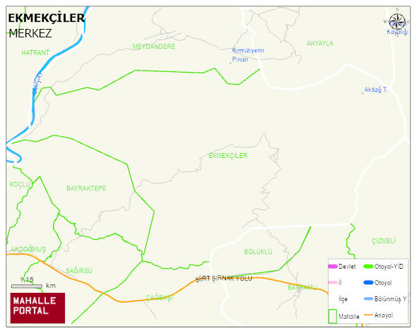 EKMEKÇİLER Köyü Haritası | Yükselti ve Doğa Özellikleri