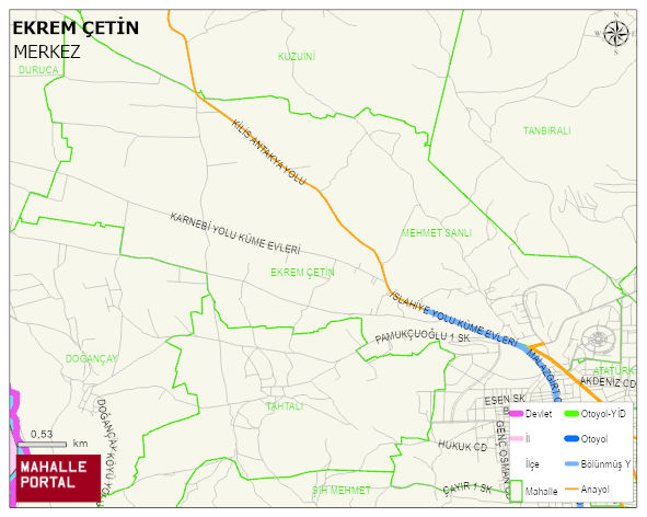 EKREM ÇETİN Mahallesi Haritası | Mahalle ve Köy Sınırı