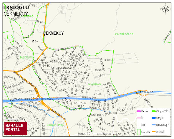 EKŞİOĞLU Mahallesi Haritası | İnteraktif Köy ve Mahalle Sınırları