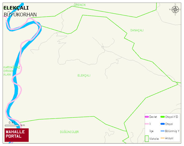 ELEKÇALI Mahallesi Haritası | Dağlar, Ovalar ve Akarsu Bilgileri