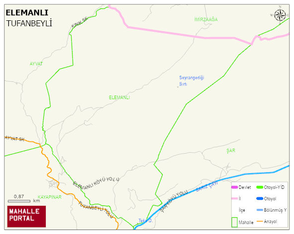 ELEMANLI Mahallesi Haritası | Sayısal Bölge Görünümü