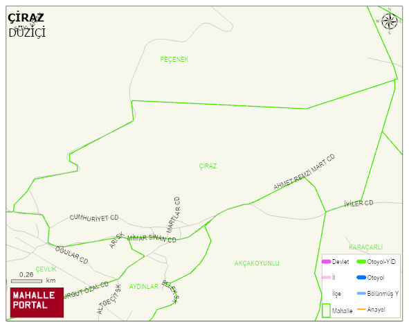 ELLEK BELDESİ ÇİRAZ Mahallesi Haritası | İnteraktif Köy ve Mahalle Sınırları