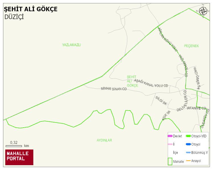 ELLEK BELDESİ ŞEHİT ALİ GÖKÇE Mahallesi Haritası | Mahalle ve Köy Sınırı