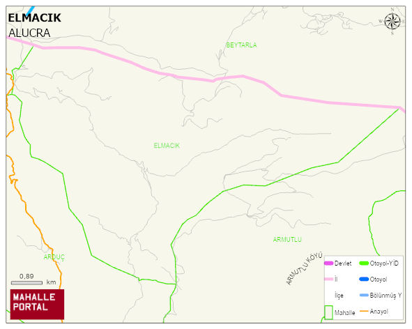 ELMACIK Köyü Haritası | Yükselti ve Doğa Özellikleri