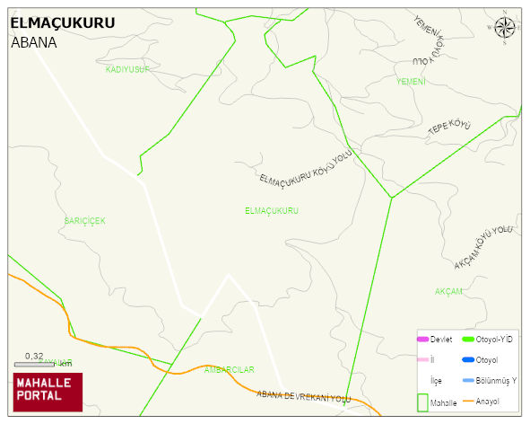 ELMAÇUKURU Köyü Haritası | Mahalle ve Köy Sınırı