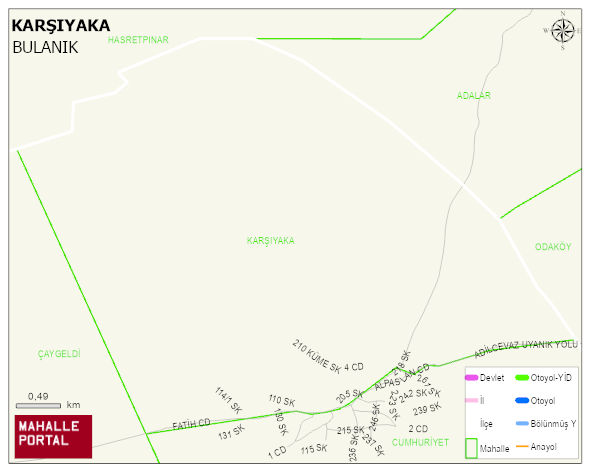 ELMAKAYA BELDESİ KARŞIYAKA Mahallesi Haritası | Detaylı Köy ve Mahalle Görünümü