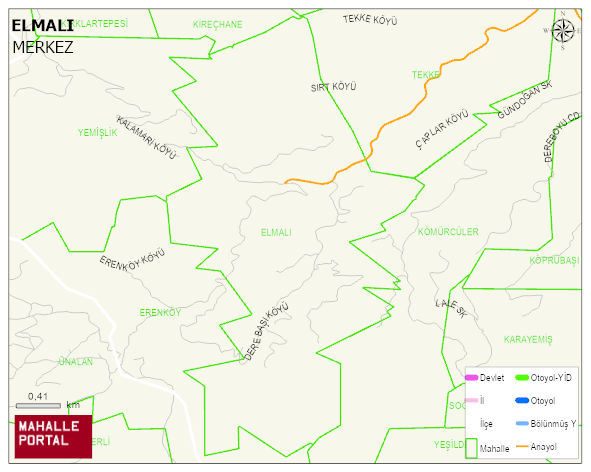 ELMALI Köyü Haritası | Detaylı Köy ve Mahalle Görünümü