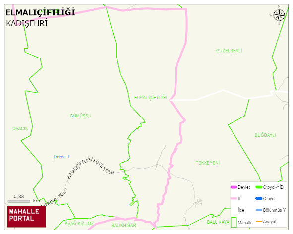ELMALIÇİFTLİĞİ Köyü Haritası | Güncel Mahalle ve Köy Haritası