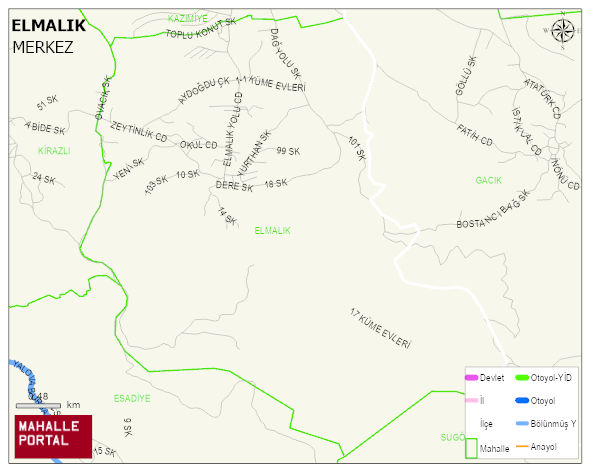 ELMALIK Köyü Haritası | İnteraktif Köy ve Mahalle Sınırları