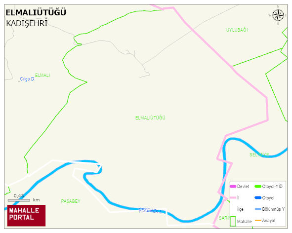 ELMALIÜTÜĞÜ Köyü Haritası | Yükselti ve Doğa Özellikleri