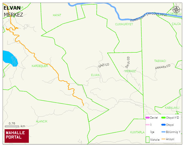 ELVANPAZARCIK BELDESİ ELVAN Mahallesi Haritası | İnteraktif Köy ve Mahalle Sınırları