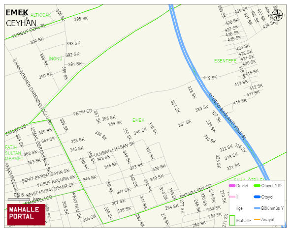 EMEK Mahallesi Haritası | İnteraktif Köy ve Mahalle Sınırları