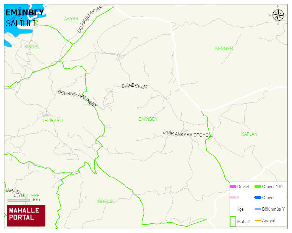 EMİNBEY Mahallesi Haritası | Yükselti ve Doğa Özellikleri