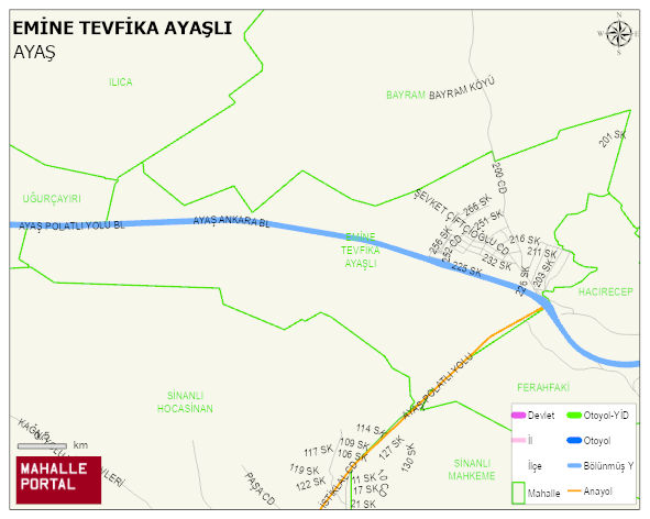 EMİNE TEVFİKA AYAŞLI Mahallesi Haritası | İnteraktif Köy ve Mahalle Sınırları