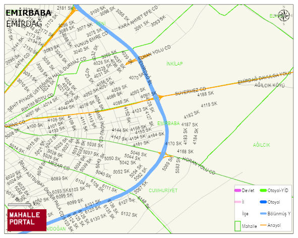 EMİRBABA Mahallesi Haritası | İnteraktif Köy ve Mahalle Sınırları