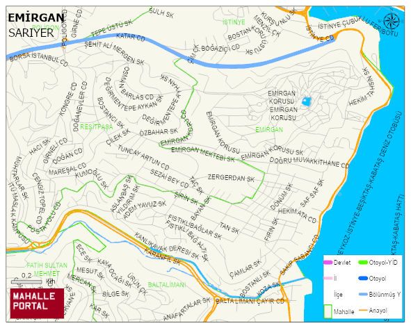 EMİRGAN Mahallesi Haritası | İnteraktif Köy ve Mahalle Sınırları