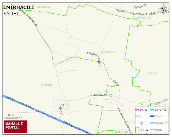 EMİRHACILI Mahallesi Haritası | Detaylı Köy ve Mahalle Görünümü