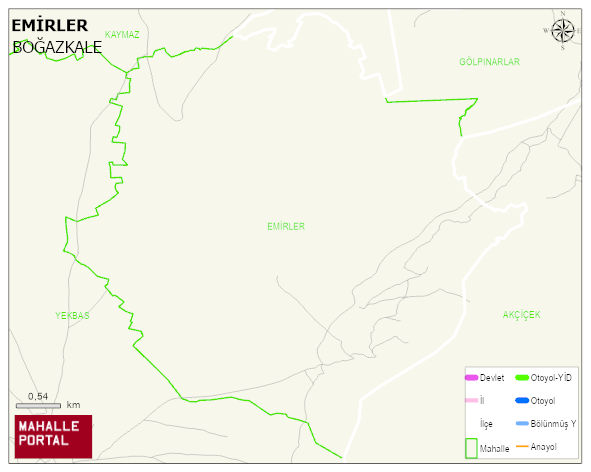 EMİRLER Köyü Haritası | Mahalle ve Köy Sınırı