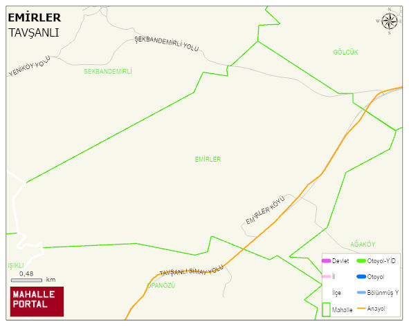 EMİRLER Köyü Haritası | Mahalle ve Köy Sınırı