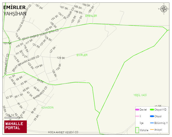 EMİRLER Mahallesi Haritası | Coğrafi Yapı ve Detaylı Haritası