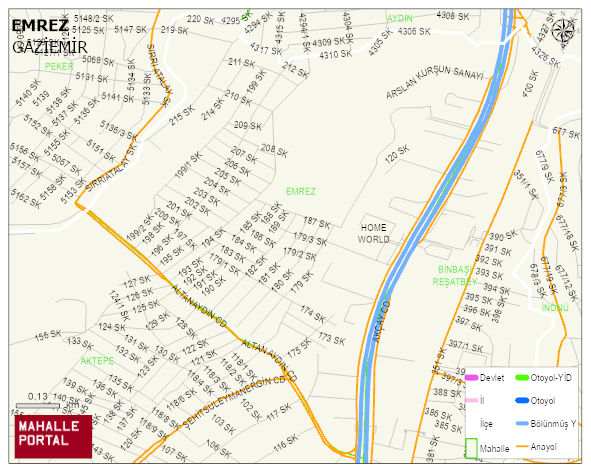 EMREZ Mahallesi Haritası | Coğrafi Yapı ve Detaylı Haritası