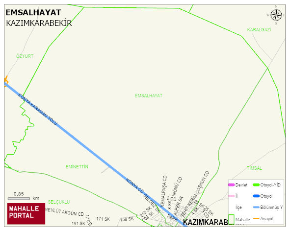 EMSALHAYAT Mahallesi Haritası | Sayısal Bölge Görünümü