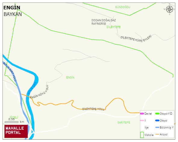 ENGİN Köyü Haritası | Mahalle ve Köy Sınırı