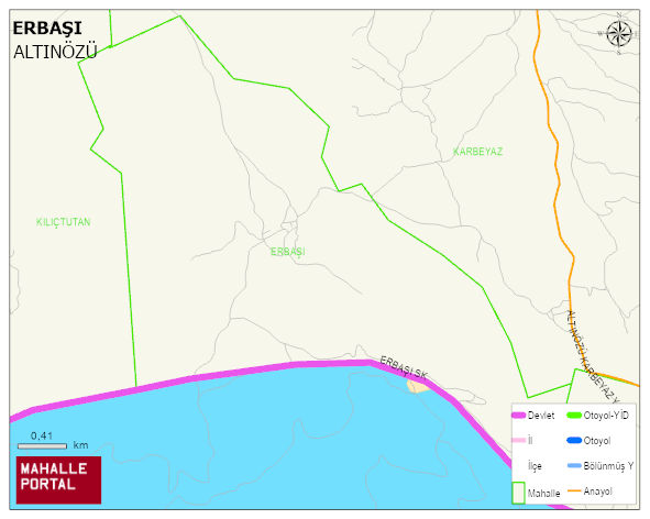 ERBAŞI Mahallesi Haritası | Detaylı Köy ve Mahalle Görünümü