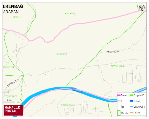 ERENBAĞ Mahallesi Haritası | Mahalle ve Köy Sınırı