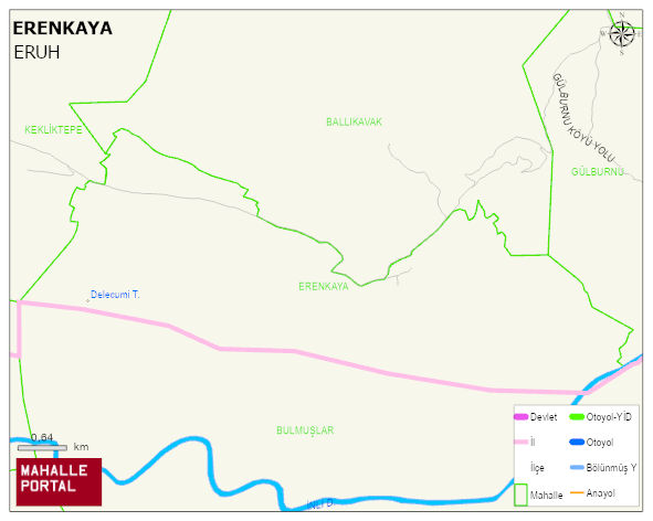 ERENKAYA Köyü Haritası | Mahalle ve Köy Sınırı