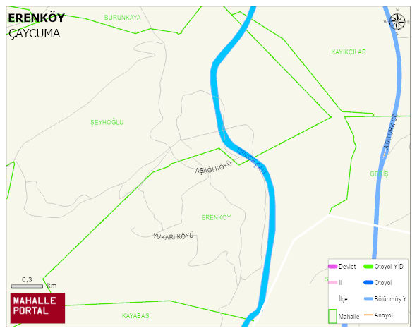 ERENKÖY Köyü Haritası | Detaylı Köy ve Mahalle Görünümü