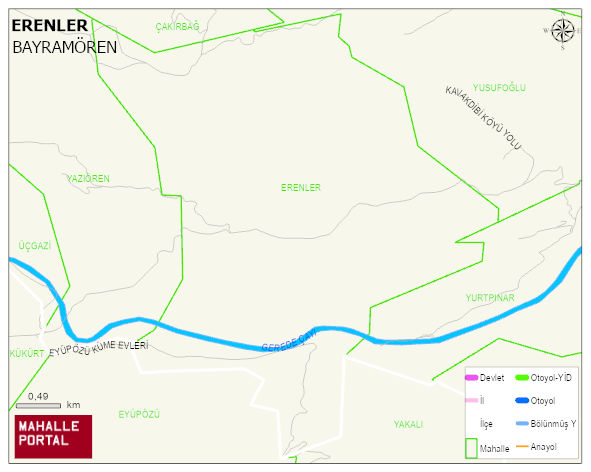 ERENLER Köyü Haritası | Detaylı Köy ve Mahalle Görünümü
