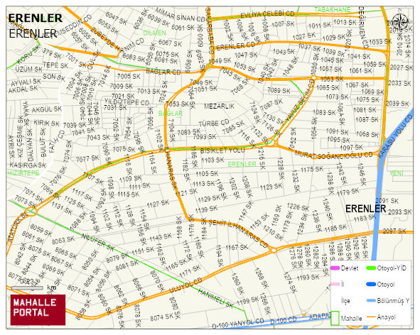 ERENLER Mahallesi Haritası | Detaylı Köy ve Mahalle Görünümü