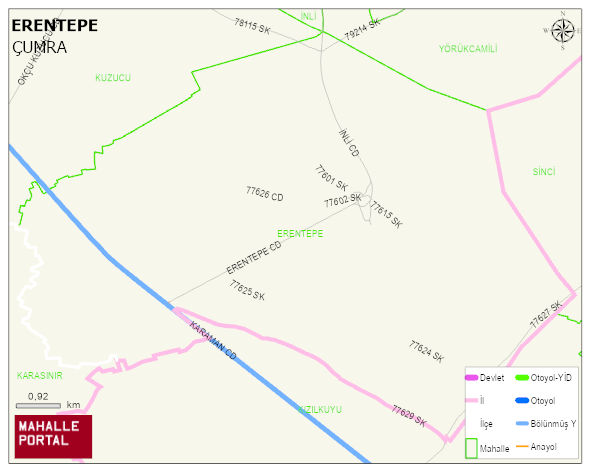 ERENTEPE Mahallesi Haritası | İnteraktif Köy ve Mahalle Sınırları