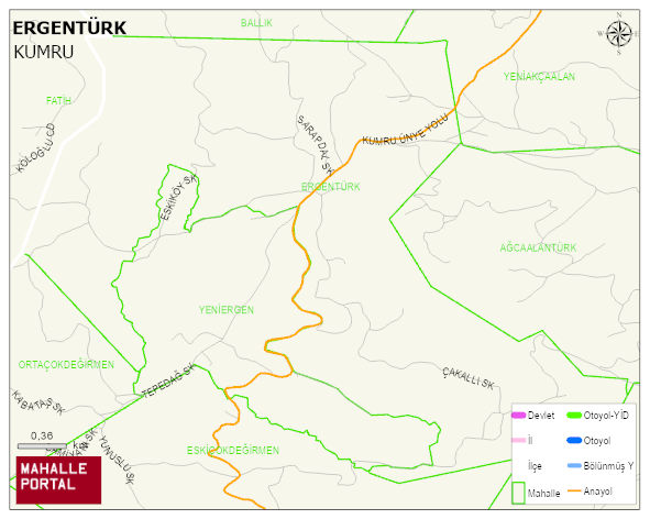 ERGENTÜRK Mahallesi Haritası | Yükselti ve Doğa Özellikleri