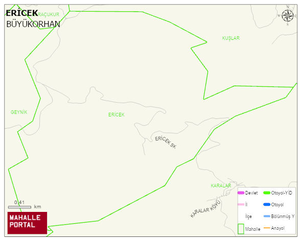 ERİCEK Mahallesi Haritası | Uydu Görüntüsü ve Harita Detayları