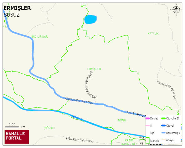 ERMİŞLER Köyü Haritası | Detaylı Köy ve Mahalle Görünümü