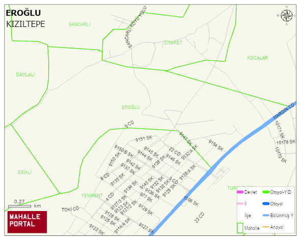 EROĞLU Mahallesi Haritası | Mahalle ve Köy Sınırı