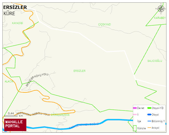 ERSİZLER Köyü Haritası | İnteraktif Köy ve Mahalle Sınırları