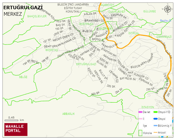 ERTUĞRULGAZİ Mahallesi Haritası | Mahalle ve Köy Sınırı
