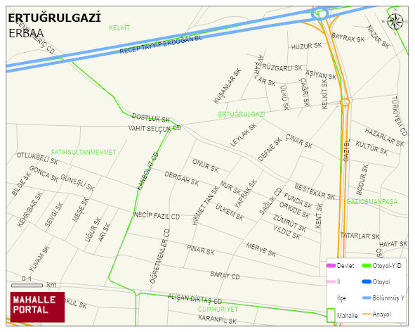 ERTUĞRULGAZİ Mahallesi Haritası | Mahalle Sokak Haritası