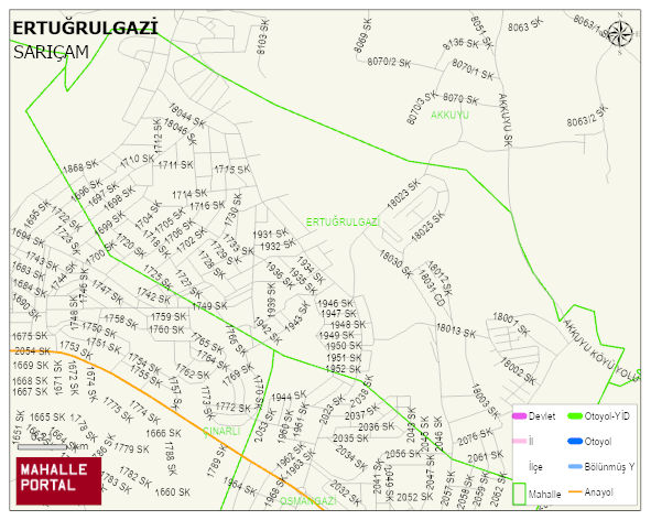 ERTUĞRULGAZİ Mahallesi Haritası | Dağlar, Ovalar ve Akarsu Bilgileri
