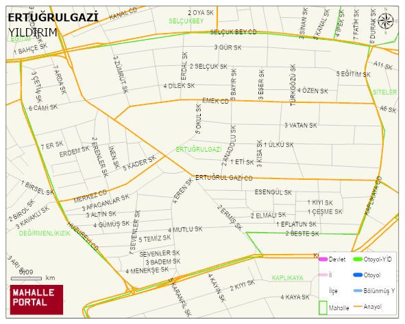 ERTUĞRULGAZİ Mahallesi Haritası | Detaylı Köy ve Mahalle Görünümü