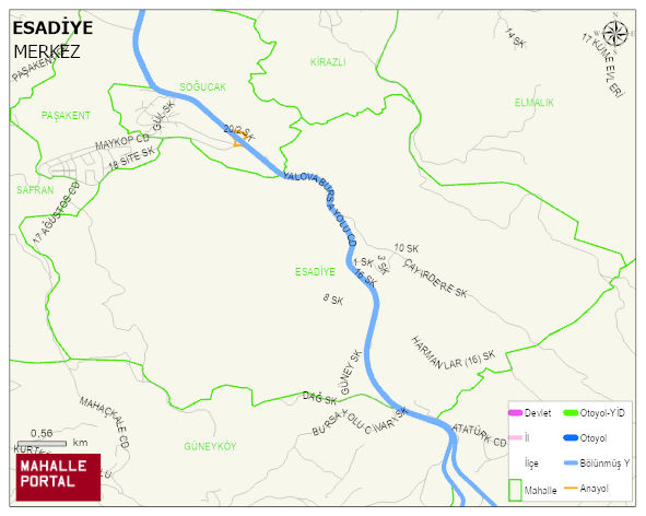 ESADİYE Köyü Haritası | Güncel Mahalle ve Köy Haritası