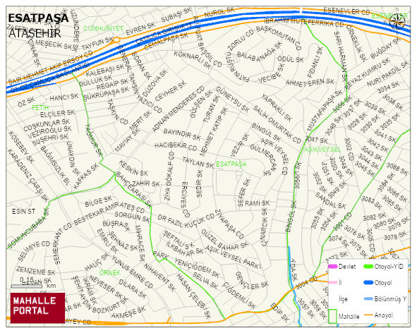 ESATPAŞA Mahallesi Haritası | İnteraktif Köy ve Mahalle Sınırları